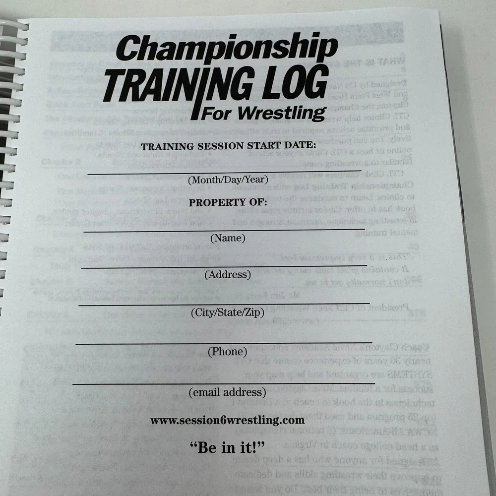 Championship Training Log‎ Book for Wrestling by Mike Clayton